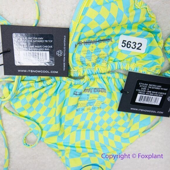 New! Set! It’s Now Cool x Free People checkered wave bikini set size S - Picture 11 of 16